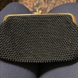 Elegant Black Beaded Clutch